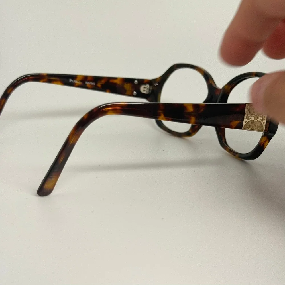 Parker PK6009 Tortoise Shell Eyeglass Frames Gold Floral Filigree 56-16-140